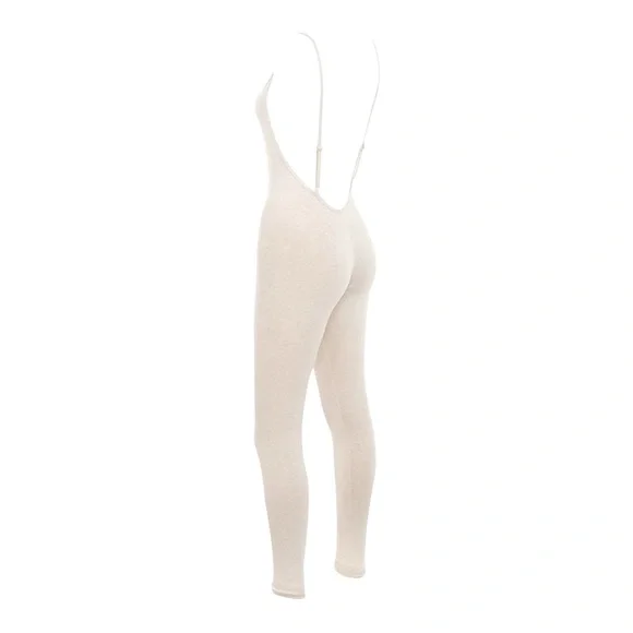 HOUSE OF CB Zahara Milk Marl Summer Lounge Beige Oatmeal Onesie Jumpsuit - Picture 6 of 11
